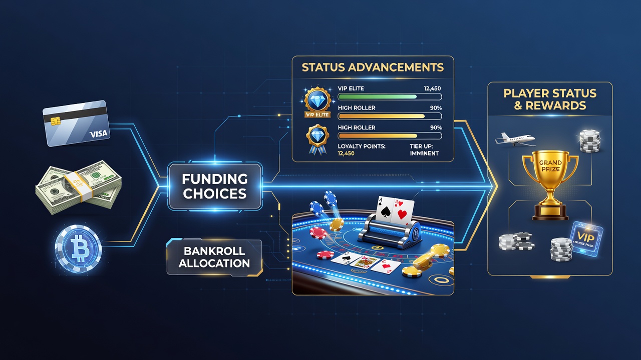 Loyalty dashboard displaying VIP tier progression and reward unlocks for virtual table game players