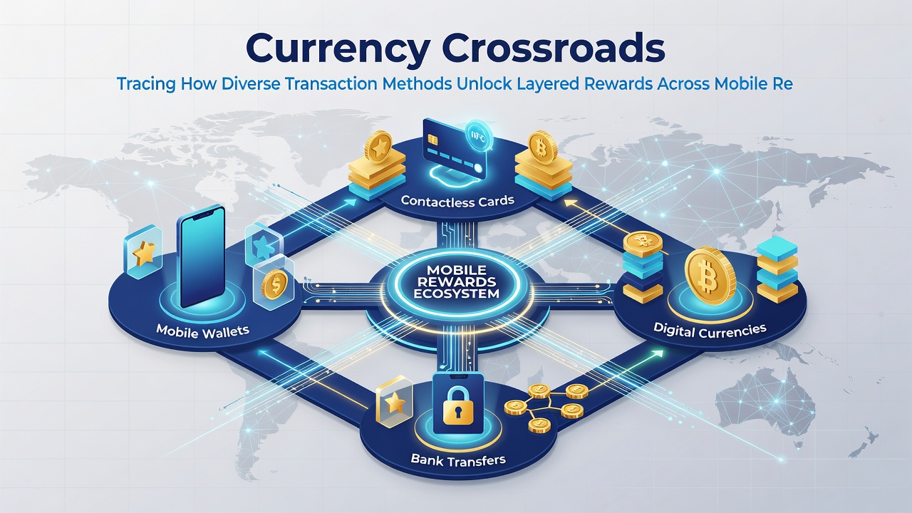 Loyalty program interface connected to multiple payment types with reward tiers visible on screen