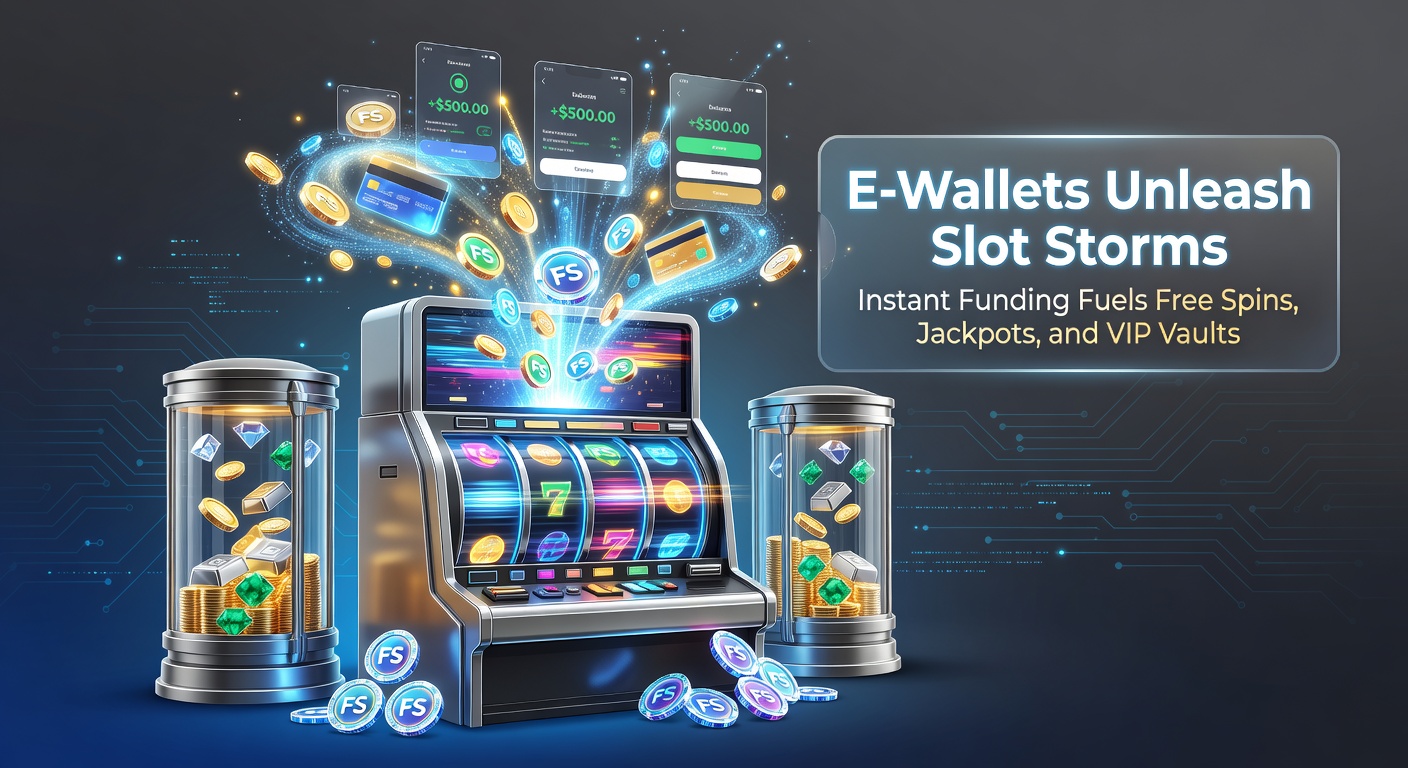 Dynamic graphic of a jackpot meter exploding alongside e-wallet icons and cascading slot wins