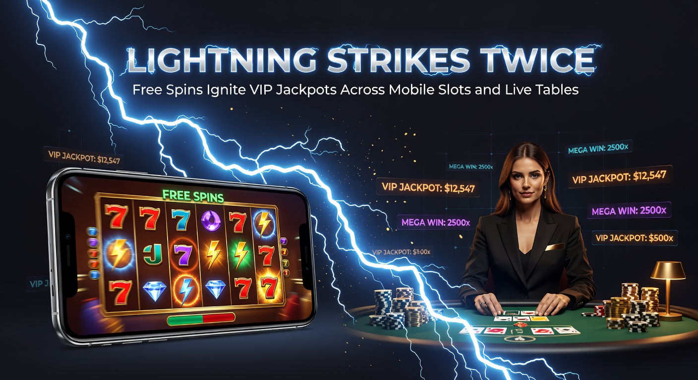 Live dealer blackjack table with overlaid free spins wheel and VIP jackpot meter climbing amid card deals and chat bubbles