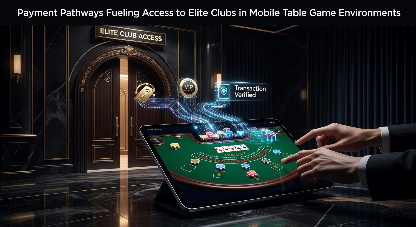 Mobile table game interface showing secure payment options for elite club entry