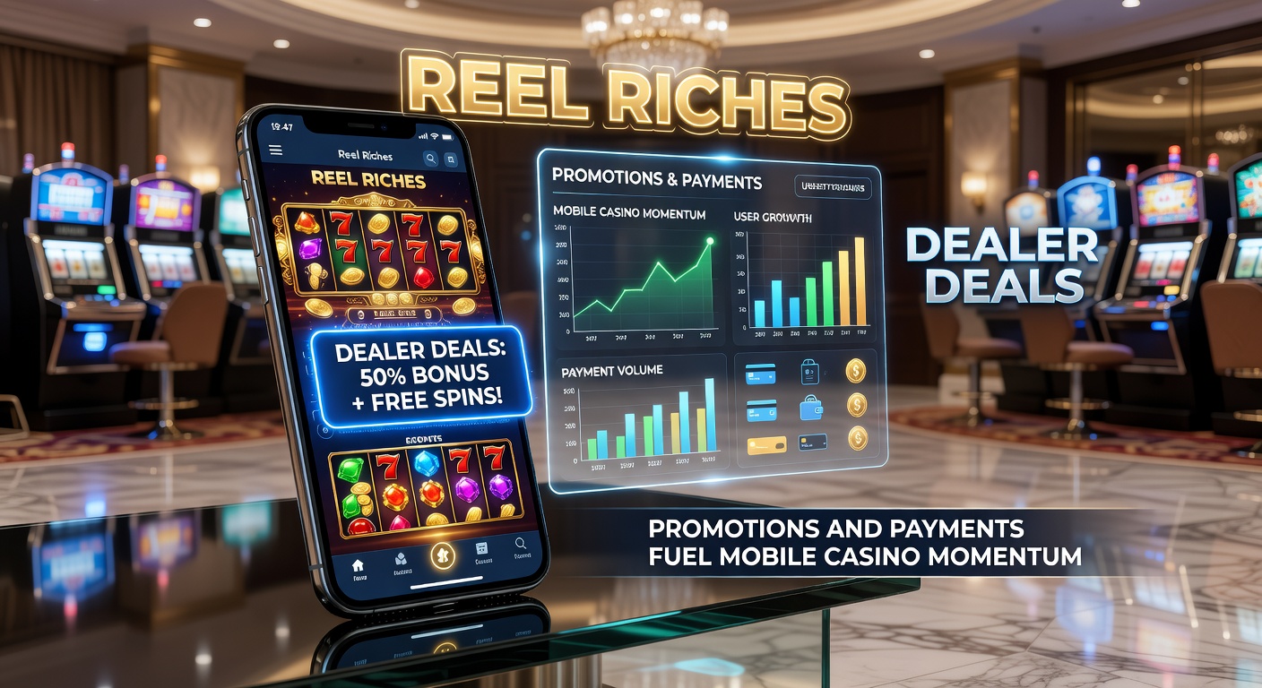 Vibrant mobile casino screen showing spinning reels with bonus promotions and quick payment icons, capturing the excitement of instant wins and rewards