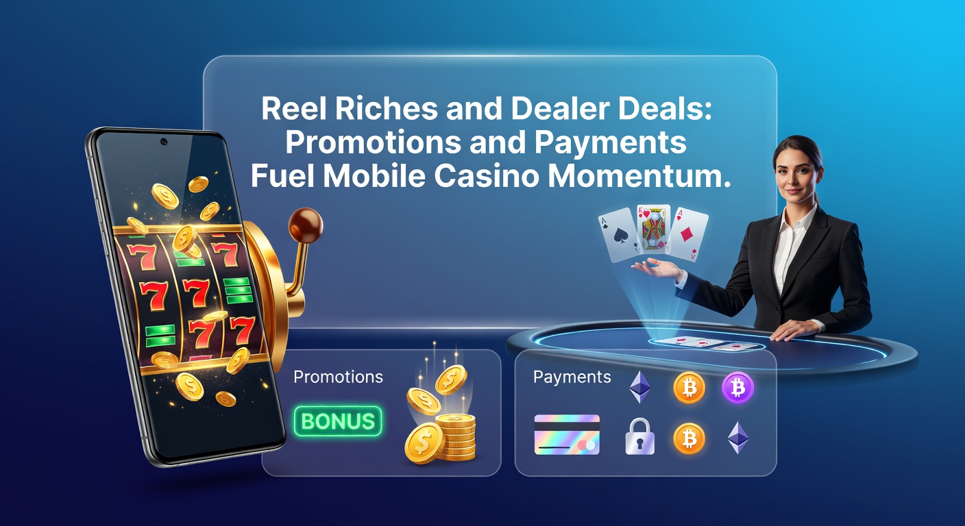 Dynamic graphic of mobile payment flows integrating with casino promotions, featuring lightning-fast deposits and withdrawals amid slot reels and dealer tables